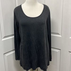LuLaRoe Heathered Black Lynnae Long Sleeve Shirt 2XL